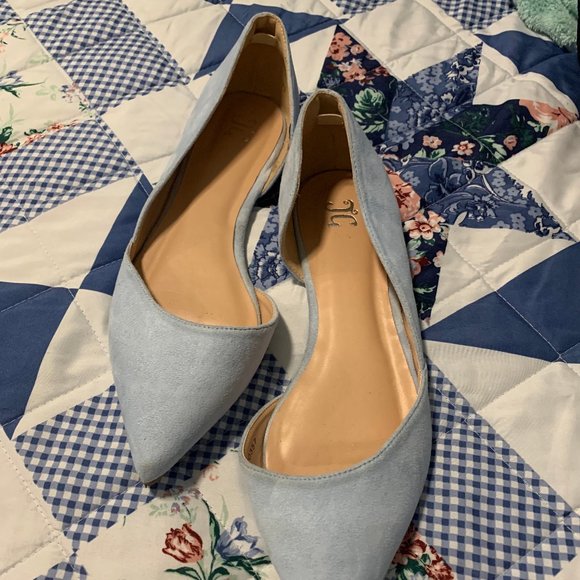 JGoods Shoes - Baby Blue Suede Flats